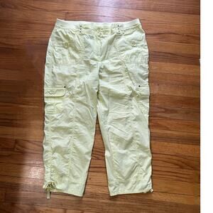 Chico’s Yellow High-Rise Cargo Crop Pants L – Bold Utility Chic Style